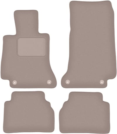Beige veloursmatten voor: Mercedes E W213 sedan, stationwagen, liftback, coupé (2015-)