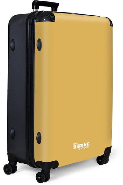 NoBoringSuitcases.com® - Koffer groot - Reiskoffer lichtgewicht - Geel - Effen - Rolkoffer met 4 wielen - Grote trolley XL - 98 liter bagage