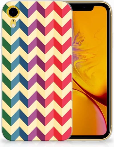 Back Cover voor Apple iPhone Xr TPU bumper Zigzag Multi Color