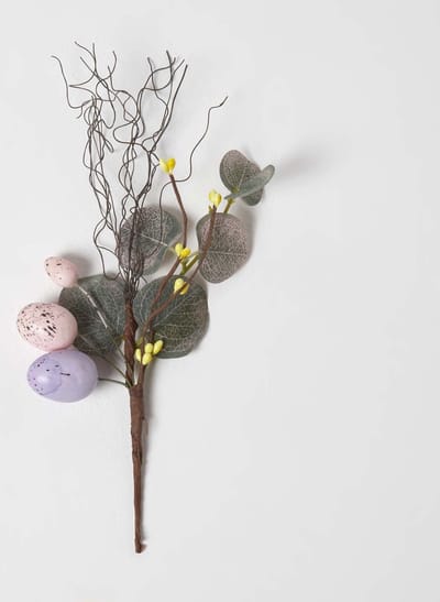 Homescapes decoratieve tak met paaseieren - lila-roze paasdecoratie in pastelkleuren