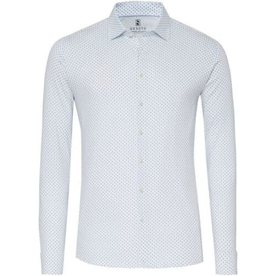Desoto Overhemd Multi Mini Fantasy Dots Wit-Blauw / male
