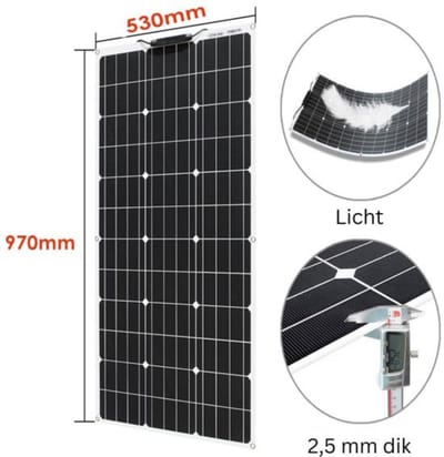 Thuys - Zonnepanelen Compleet Pakket - Plug & Play met Stekker - Zonnepaneel Plat Dak - 200W