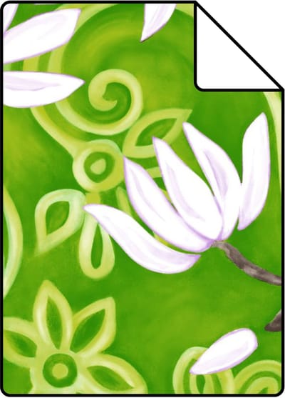 Proefstaal Origin Wallcoverings behang magnolia groen en roze - 26,5 x 21 cm - 346926-S