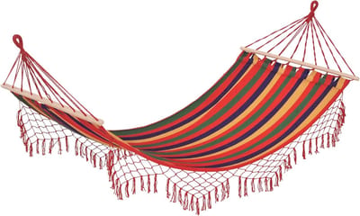 Draagbare Hangmat - Ontspanningsnet - Buiten Genieten - Ademend Katoen Polyester - 2x1 Meter - Veelkleurig