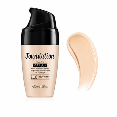 LAIKOU Foundation 110 Ivoor | Vloeibare Foundation | Full Coverage | Matte Finish | Waterproof Make-up | Langdurige Foundation | Hydraterend | Concealer Effect | Fond de Teint | Make-up Basis | Oliecontrole | Voor Lichte Huid