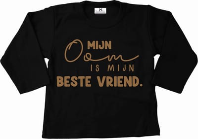 Shirt zwart kind-mijn oom is mijn beste vriend-Maat 56