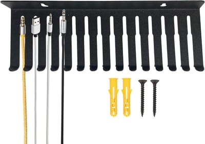 Wandhaak, organizer houder voor wandlader met 13 sleuven, 40,6 x 3,54 x 1,18 cm, opbergrek voor serverruimtes, bureaus, case B
