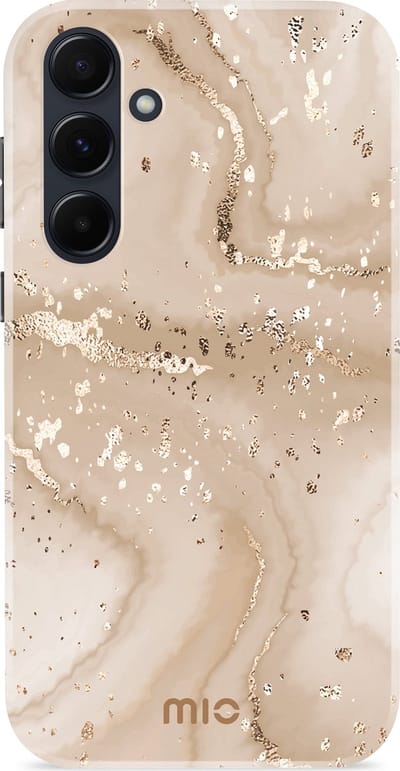 MIO Hoesje Geschikt voor Samsung Galaxy A55 | Hard Shell Back Cover | Geschikt voor MagSafe | Gold Marble