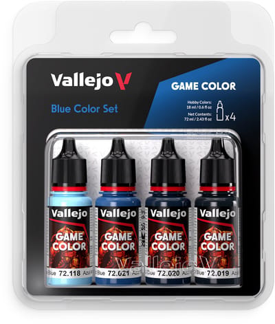 Vallejo Hobbyverf Acrylverf - 72376 Game Color - Blue Color Set - Acryl Set Verf set - 4x 18 ml