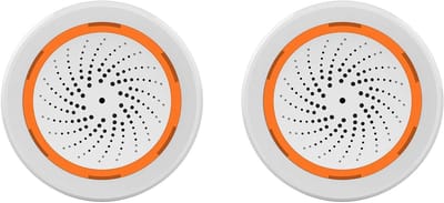Slimme Sirene Sensor - Alarm Geluid - Huis Beveiligen - 90 dB Geluid Licht - 2 Stuks - Oranje Wit