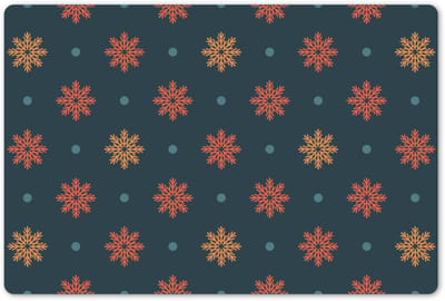 Placemats 45x30 cm - Placemat kunststof - 1 stuk - Patroon - Sneeuwvlokken - Blauw - Borden onderleggers - Decoratie voor op tafel - Keuken tafeldecoratie accessoires - Vinyl onderlegger - Tafelversiering