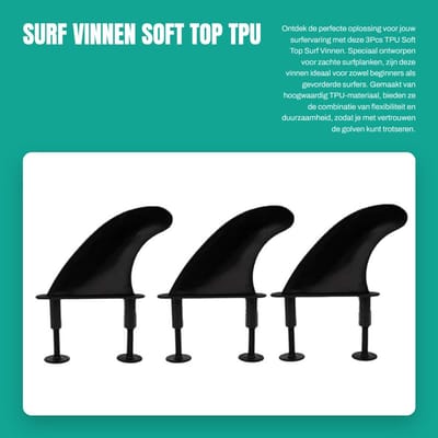 Dailygoods- Surfvinnen Hoogwaardig TPU - 3Pcs Vinnen - 6 Vinnen Schroeven - Zachte Surfplank - Lichtgewicht - Duurzaam - Surfplankvinnen
