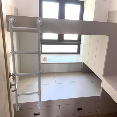 Metalen Buisladder - Stapelbedladder Wandladder - Veilige Toegang Creëren - Verstelbare Lengte - 100-300 cm - Zwart
