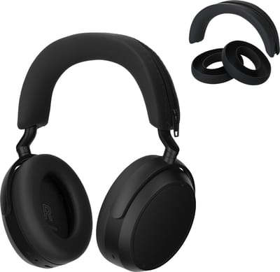 kwmobile siliconen cover voor koptelefoon - geschikt voor Sennheiser MOMENTUM 4 Wireless - Voor band en oorpads - 3x in zwart