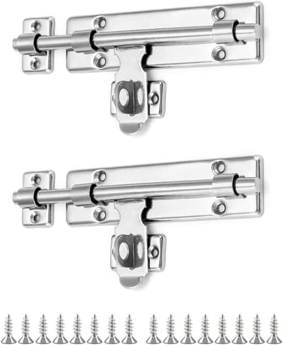 2-pack afsluitbare deurbouten 16cm roestvrijstalen hangslotgat voor cabine poorten buitendeuren
