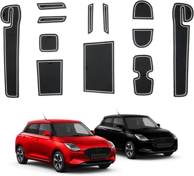 Anti-slip Rubber Mat voor Suzuki Swift/Sport/Hybrid 2017-2023, Bescherming voor Console, Opbergruimte en Deur, Geluiddemping en Schokabsorptie