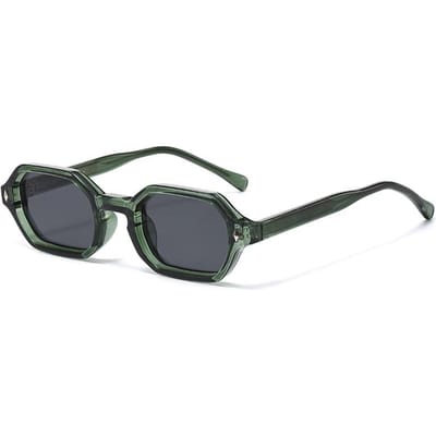 Nieuwe Zwarte Vierkante Retro Zonnebril Merk Designer Concaaf Onregelmatig Dik Montuur Mannen Vrouwen Mode Zonnebrillen uv400 gray