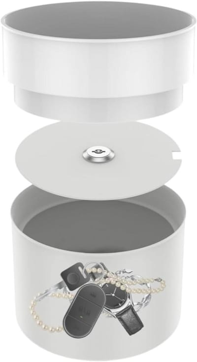 Geldkluis Pot - Geheime Opberger - Waardevolle Spullen - Dubbelwandige Afdekking - 14 cm Hoog - Wit