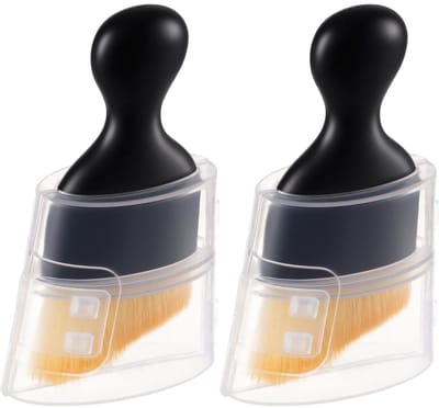 Dailygoods- Stofborstel - 2 Stuks - Microvezel - Gebogen Design - Voor Auto-interieur - Hoogwaardige Borstelharen - Wasbaar - Reinigingsborstel
