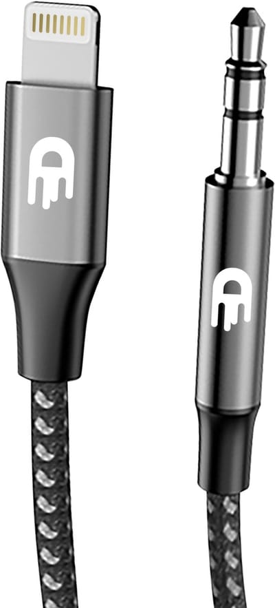 Drivv. AUX Kabel geschikt voor iPhone – Audio kabel naar 3,5 mm Jack – 1 meter – Zwart