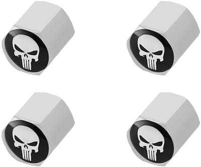 Allecto - Skeletbanden - Ventieldoppen - Gepersonaliseerd - Zilver - Autoaccessoires - Decoratie - Universeel
