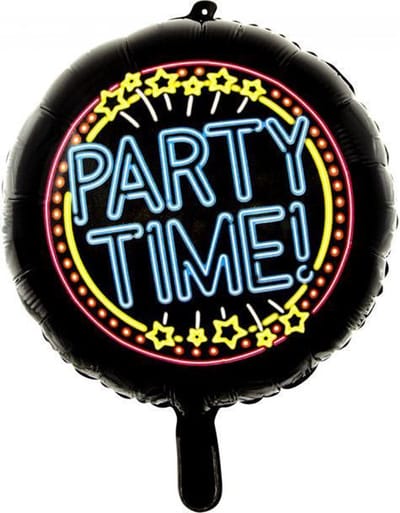 Wefiesta Folieballon Party Time Neon 45 Cm Zwart
