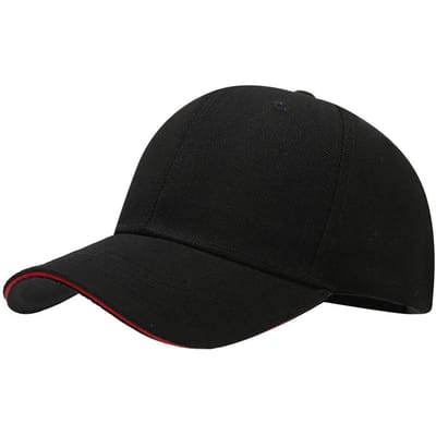 6-Panel Baseballpet Klassiek Unisex Snapback Hoed Voor Mannen Vrouwen Papa Hoed Met Sandwich Rand Casual Hip Hop Straat Effen Kleur Pet Adjustable black