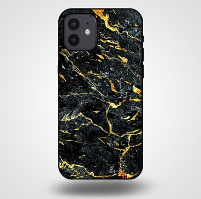 Smartphonica Telefoonhoesje voor iPhone 12/12 Pro met marmer opdruk - TPU backcover case marble design - Goud Zwart geschikt voor iPhone 12;iPhone 12 Pro