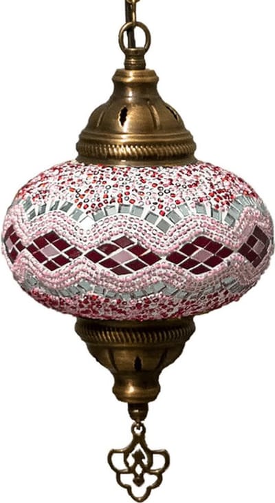 Hanglamp Mozaïek Lamp Oosterse Lamp Turkse Lamp Marokkaanse Lamp Ø 13 cm Handgemaakt Roos