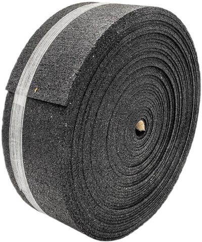 Rubber granulaatrol - Beschermmat terras - Ondergrond egaliseren - Aanpassend aan oneffenheden - 8x150x8mm - Zwart