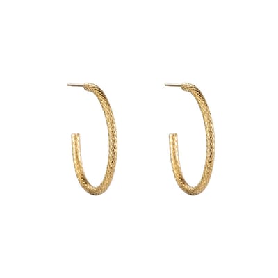 Bijoutheek Oorknoppen Ovaal Hoop Slang Patroon Goud
