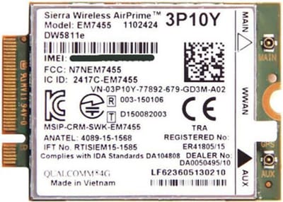 Dell Wireless 5811E (DW5811e) M.2 Mobile Broadband 4G LTE WWAN Card – 3P10Y