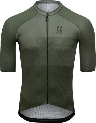 KALAS Passion Z1 Fietsshirt Heren Khaki Maat 2/S + Gratis Nekkraag Rood