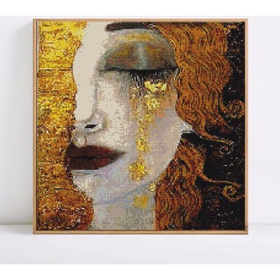 Peinture de diamant ronde complète pour filles, mosaïque de diamant, Portrait en vente 30x30 gray