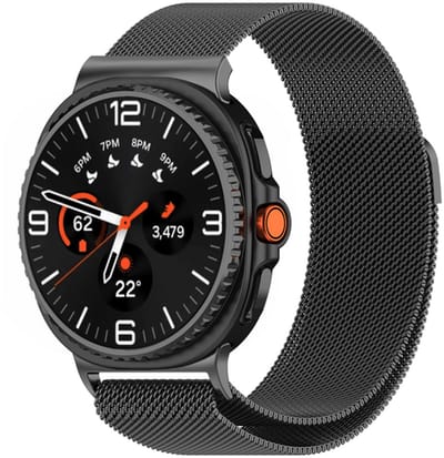 By Qubix - smartwatch bandje - Compatible Samsung bandje - Milanese band - Space Grey - Geschikt voor Samsung Galaxy Watch 9 (40/44mm) - Watch 8 (40/44mm) - Watch 8 Classic (46mm)