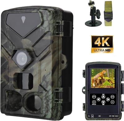 Wildcamera - Nachtzichtcamera - Dieren Observeren - 50MP 4K Resolutie - 13.5 x 8.5 x 7.5 cm - Groen