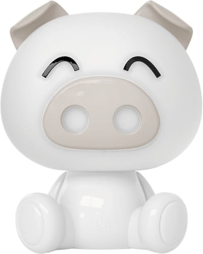 Luxus Europe - Nachtlamp Kinderkamer Piggy Wit - Draadloos LED Nachtlampje Kinderen - USB-C Oplaadbaar - 7 RGB Kleuren - Tafellamp Kinderkamer