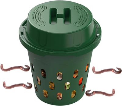 Wormenbak Compost - Bodemverbeteraar - Afval verwerken - Efficiënte luchtcirculatie - 26 cm hoog - Groen
