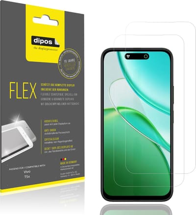 dipos – 2x Beschermfolie geschikt voor Vivo T5x | 3D Full Cover Screenprotector | 100% Passend