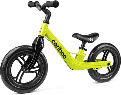 Cariboo Magnesium Pro - Loopfiets - Vanaf 2 jaar - voor Jongens en Meisjes - 12 inch - Lime - Anti-lek EVA Banden - Verstelbaar Stuur en Zadel