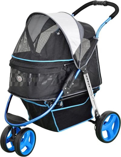 Robuuste Huisdier Buggy met Grote Wielen en Goede Ophanging - Hond of Kat
