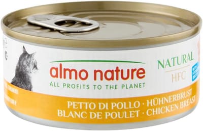 Almo Nature HFC Natural Natvoer Kip & Wit Vlees voor Volwassen Katten - 24 x 150 g Blikjes