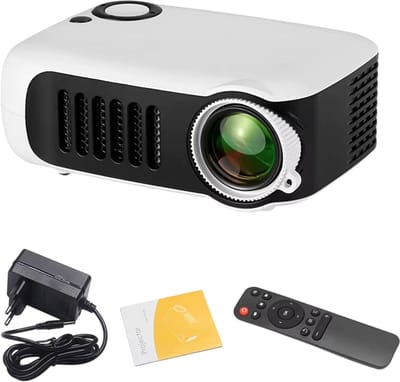 Draagbare Mini Beamer Projector – Full HD 1080P LED Beamer met 4K Ondersteuning voor Thuisbioscoop, Films en Gaming-Wit