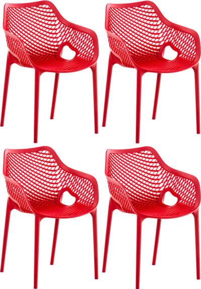 CLP Air XL Set van 4 Stapelstoelen - rood