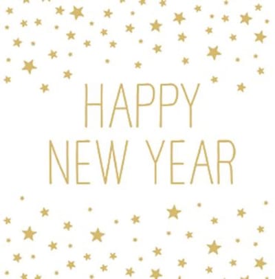 Lunch servetten Happy New Year White - PPD - 33x33 cm