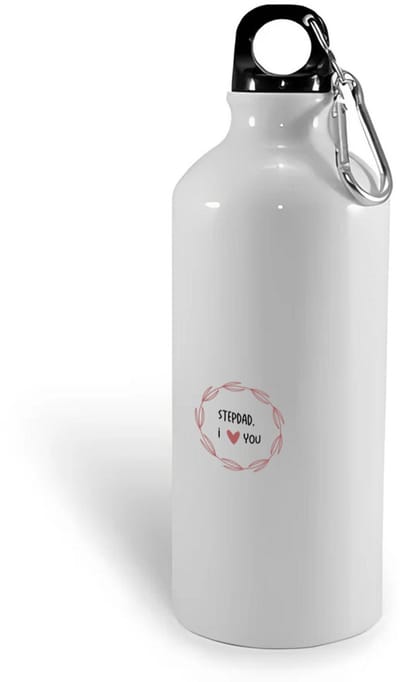 Hacebo® - stepdad I love you waterfles - Papa - de liefste stiefvader - vader cadeautjes - vaderdag - verjaardagscadeau - verjaardag - cadeau - geschenk - kado - gift - vader artikelen - water fles - 400ML