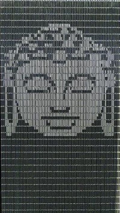 Vliegengordijn hulzen kant en klaar Buddha antraciet-zilver 90x210cm