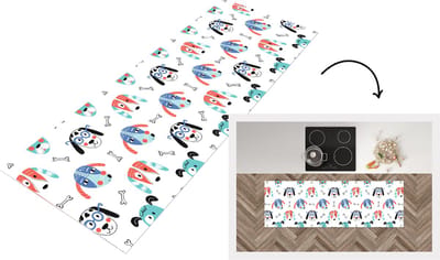 Keukenloper - Loper keuken - Jongens - Patronen - Hond - 150x50 cm - Keukenloper vinyl