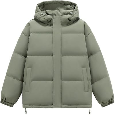 Donzen katoenen jas voor jongens in de winter Nieuwe losse warme koppeljas Verdikte capuchon Broodjas 3XL gray