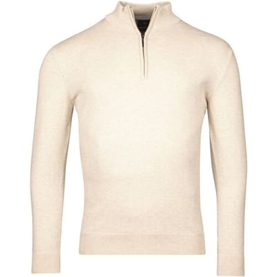 Baileys Trui Luxury Pima Cotton Half Zip Collar Single Knit Kitt Melange / male